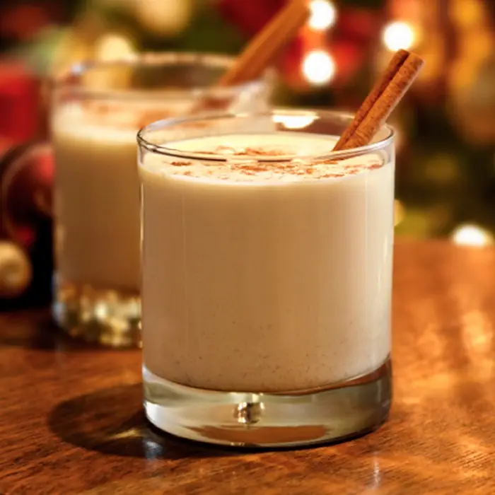 Egg Nog - Healthy (Optional alcohol Punch / Party Drink Collins Glass)