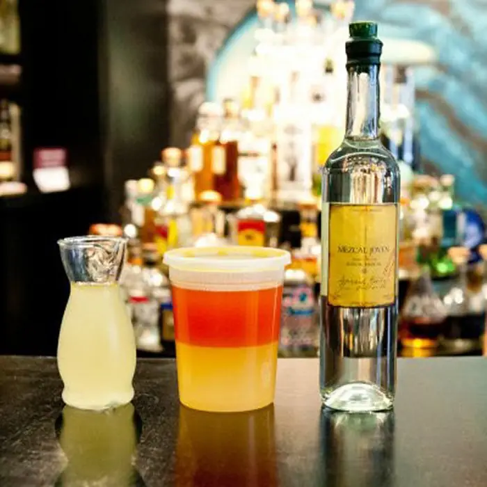 Empellón Cocina's Fat-Washed Mezcal (Alcoholic Cocktail Beer Glass)