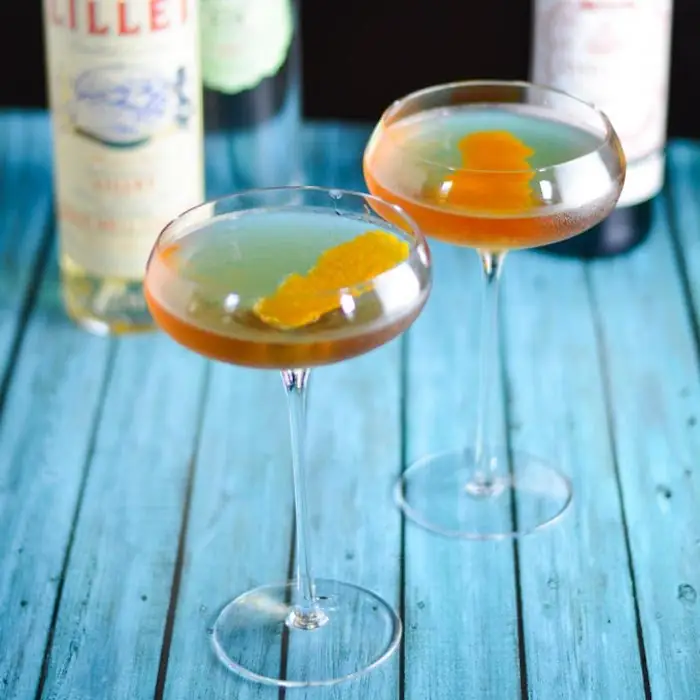 French Negroni (Alcoholic Cocktail Martini Glass)
