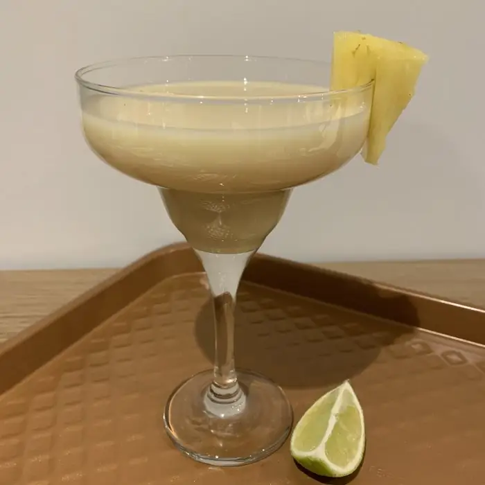 Frozen Pineapple Daiquiri (Alcoholic Ordinary Drink Cocktail Glass)