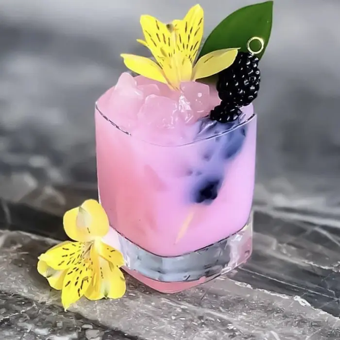 Pink Moon (Alcoholic Cocktail Whiskey Glass)