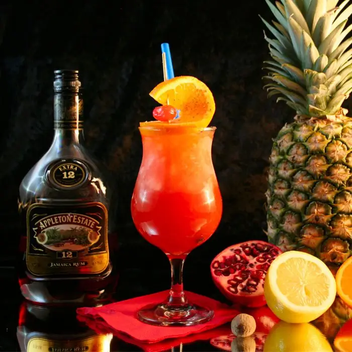 Planter’s Punch (Alcoholic Cocktail Highball glass)